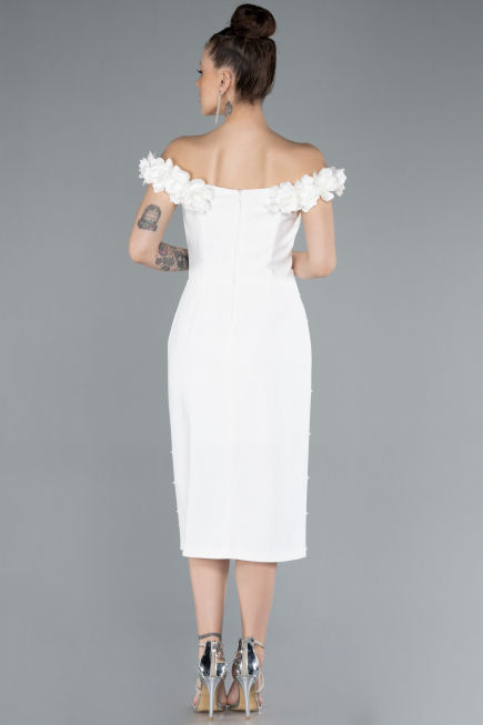 Midi White Cocktail Dress ABK2248