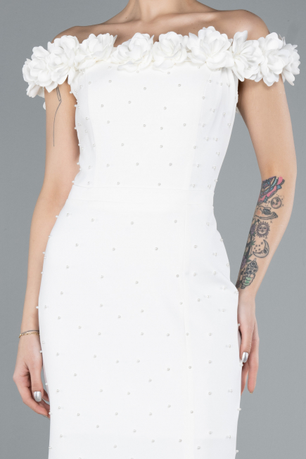 Midi White Cocktail Dress ABK2248