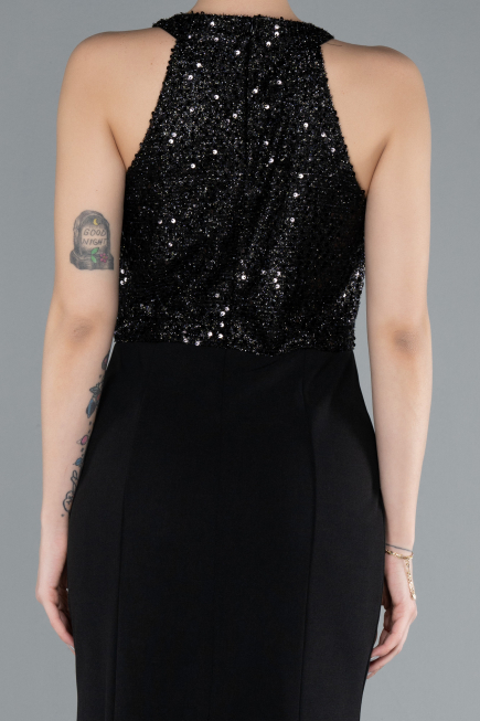 Long Black Mermaid Evening Dress ABU608