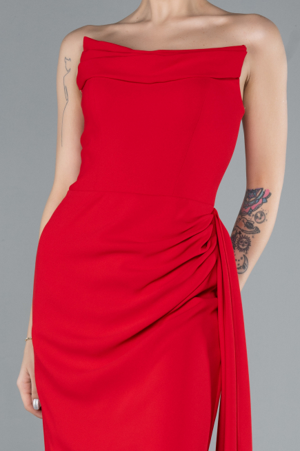 Long Red Mermaid Evening Gown ABU4666