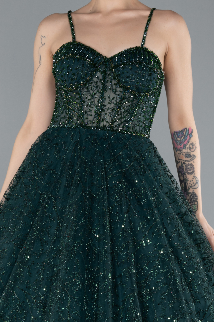 Emerald Green Scaly Long Evening Dress ABU3839