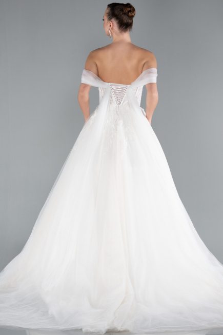 Long White Wedding Dress ABG031
