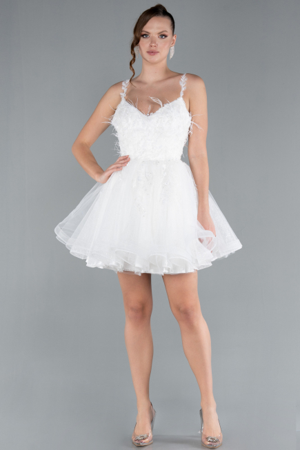 Short White Evening Dress ABK2214