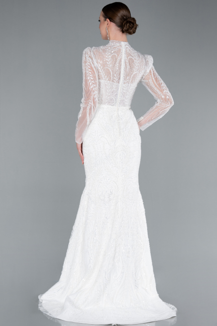 Long White Wedding Dress ABG105