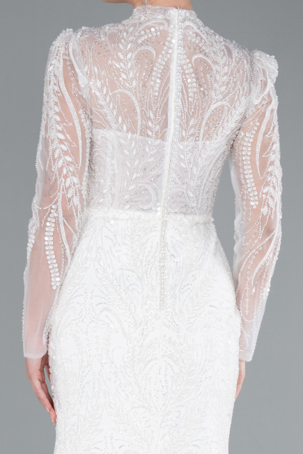 Long White Wedding Dress ABG105