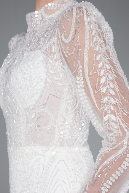 Long White Wedding Dress ABG105