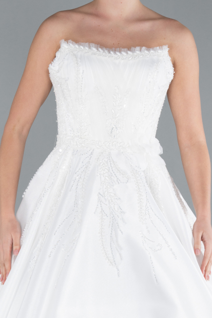 Long White Wedding Dress ABG093