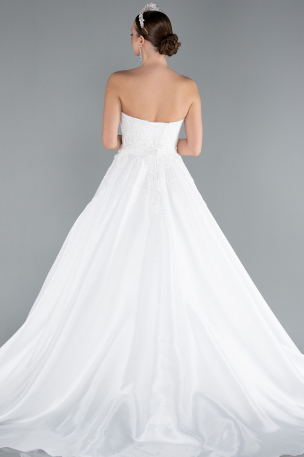 Long White Wedding Dress ABG093
