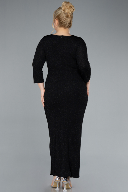 Midi Black Plus Size Evening Dress ABK2246