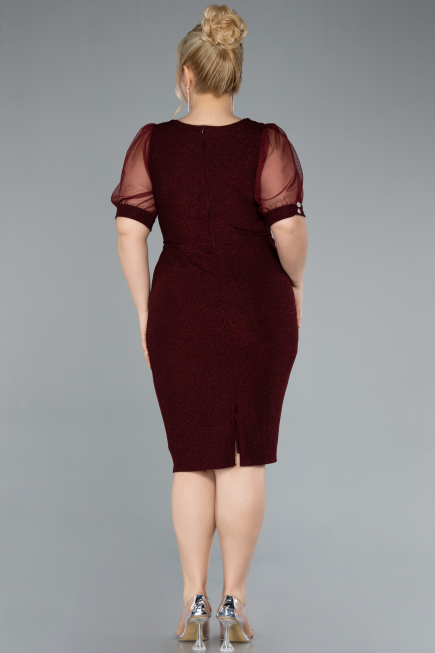 Short Burgundy Plus Size Cocktail Dress ABK2247
