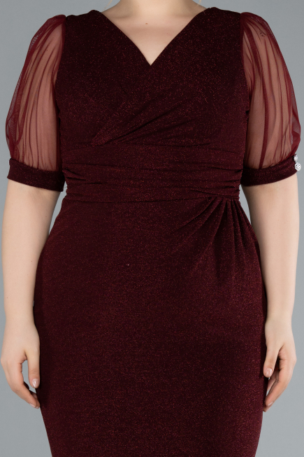 Short Burgundy Plus Size Cocktail Dress ABK2247