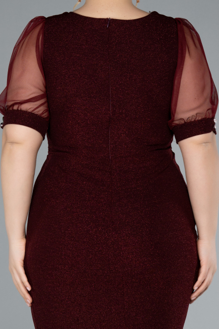 Short Burgundy Plus Size Cocktail Dress ABK2247