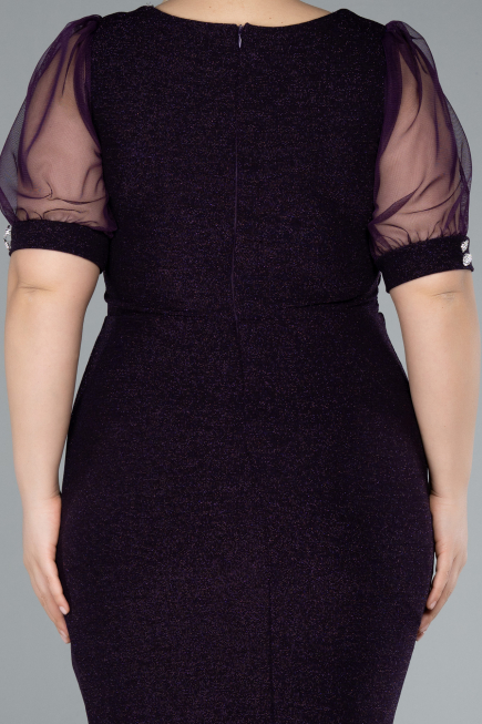 Purple Short Plus Size Cocktail Dress ABK2247