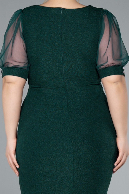 Short Emerald Green Plus Size Cocktail Dress ABK2247