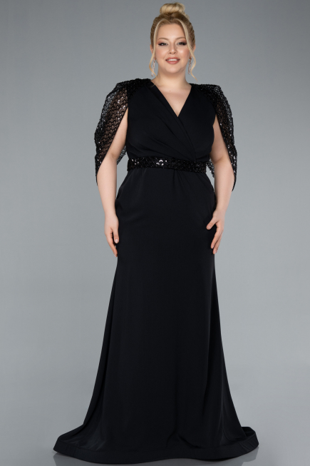 Long Black Formal Plus Size Dress ABU4668