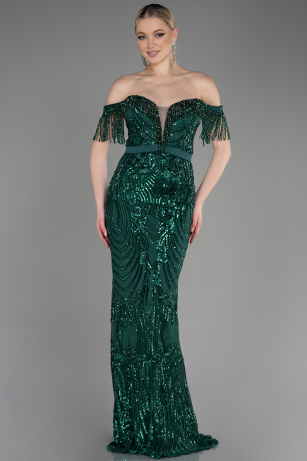 Long Emerald Green Mermaid Prom Dress ABU3783