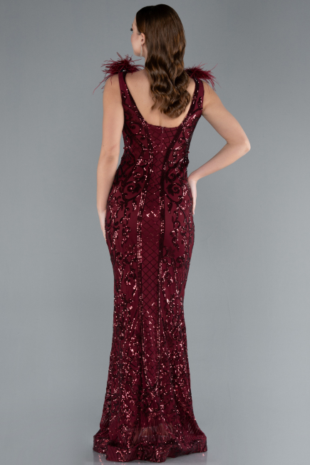 Long Burgundy Mermaid Prom Dress ABU3669