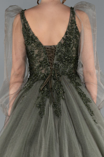 Long Olive Drab Haute Couture ABU2790