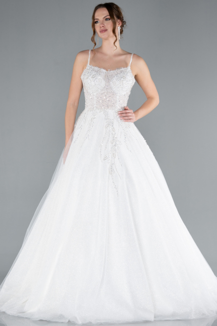 Long White Wedding Dress ABG106