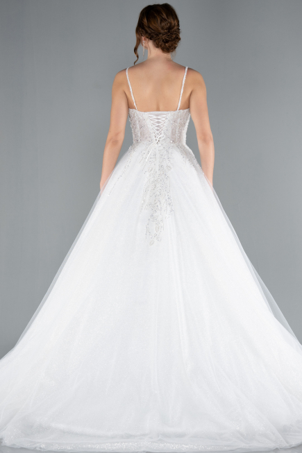 Long White Wedding Dress ABG106