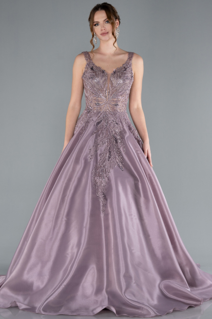 Long Lavender Haute Couture Dress ABU4551