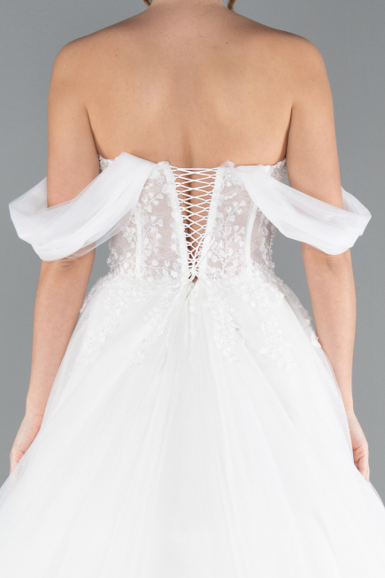Long White Wedding Dress ABG088