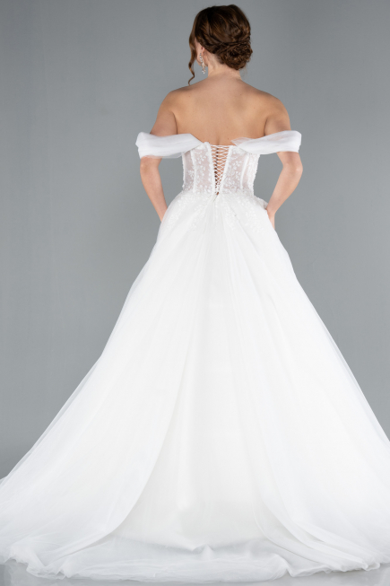 Long White Wedding Dress ABG088