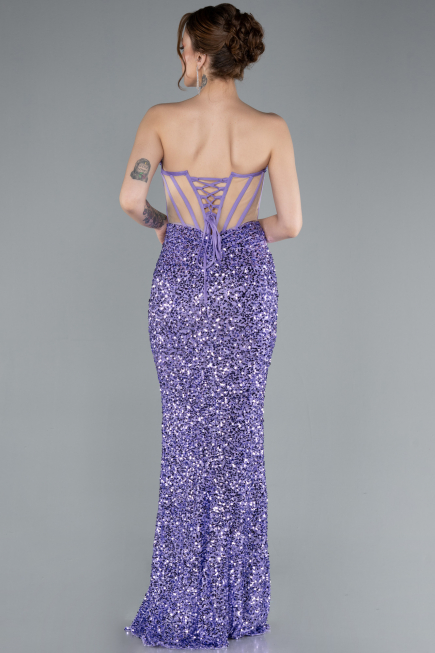 Lila Strapless Slit Long Scaly Mermaid Prom Dress ABU4790