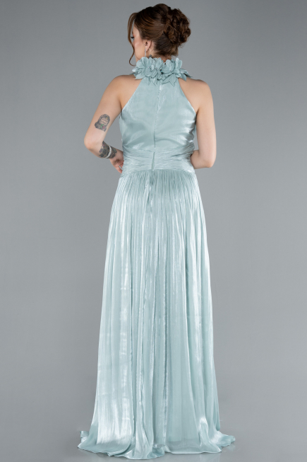 Mint Halter Neck Long Chiffon Evening Dress ABU4811