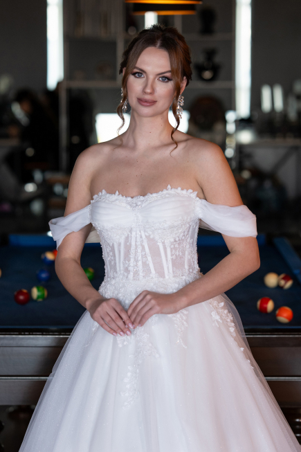 Long White Wedding Dress ABG088
