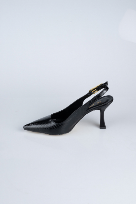 Black Patterned Evening Shoe ABD1130