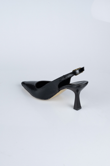 Black Patterned Evening Shoe ABD1130