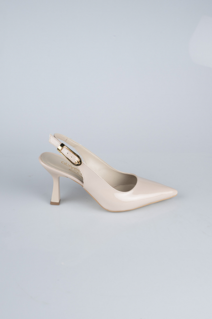 Beige Patent Leather Evening Shoe ABR1130