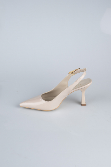 Beige Patent Leather Evening Shoe ABR1130