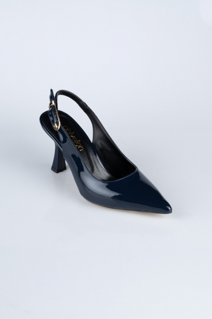 Navy Blue Patent Leather Evening Shoe ABR1130