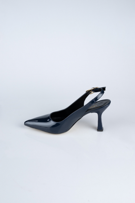 Navy Blue Patent Leather Evening Shoe ABR1130