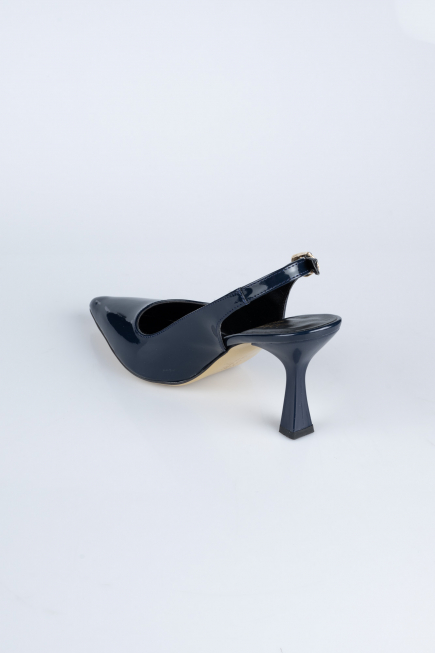 Navy Blue Patent Leather Evening Shoe ABR1130