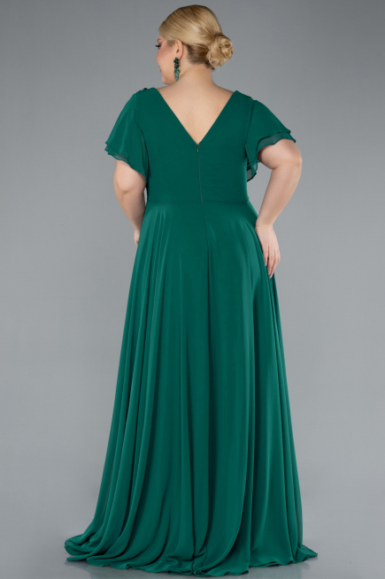 Long Emerald Green Plus Size Evening Dress ABU1562