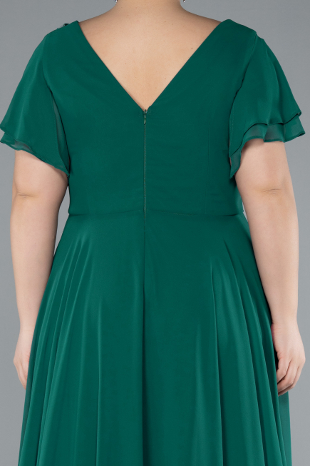 Long Emerald Green Plus Size Evening Dress ABU1562