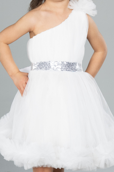 Short White Girl Dress ABK2065
