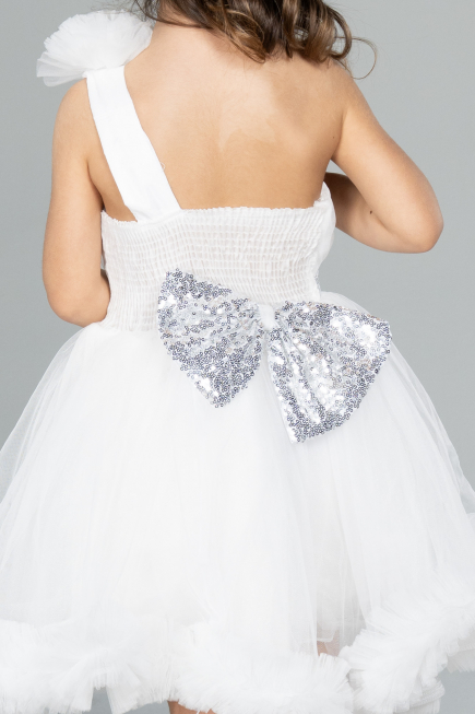 Short White Girl Dress ABK2065