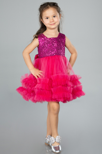 Short Fuchsia Girl Dress ABK2066
