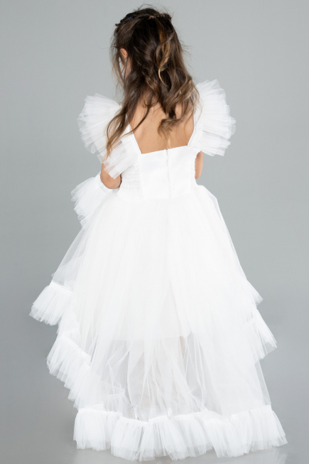 White Long Girl Dress ABU4239