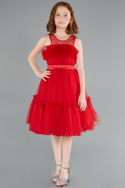 Long Red Girl Dress ABU4221
