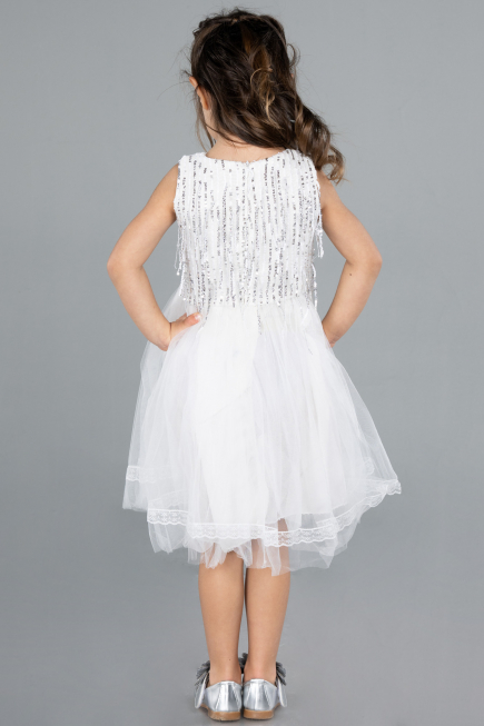 Midi White Girl Dress ABK2300