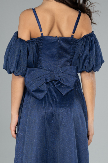 Long Navy Blue Girl Dress ABU4828