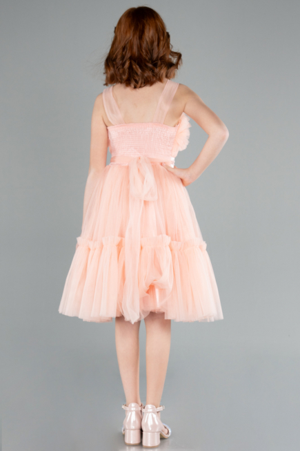Long Salmon Girl Dress ABU4221