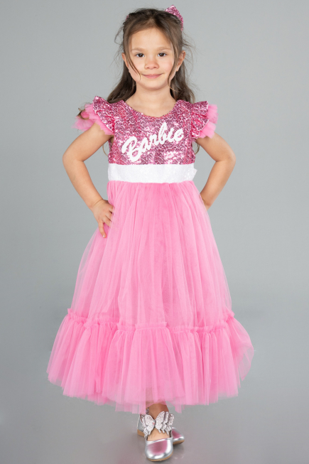 Long Pink Girl Dress ABU4033