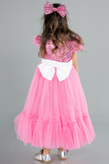 Long Pink Girl Dress ABU4033