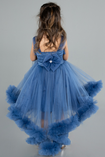 Front Short Back Long Indigo Girl Dress ABO112